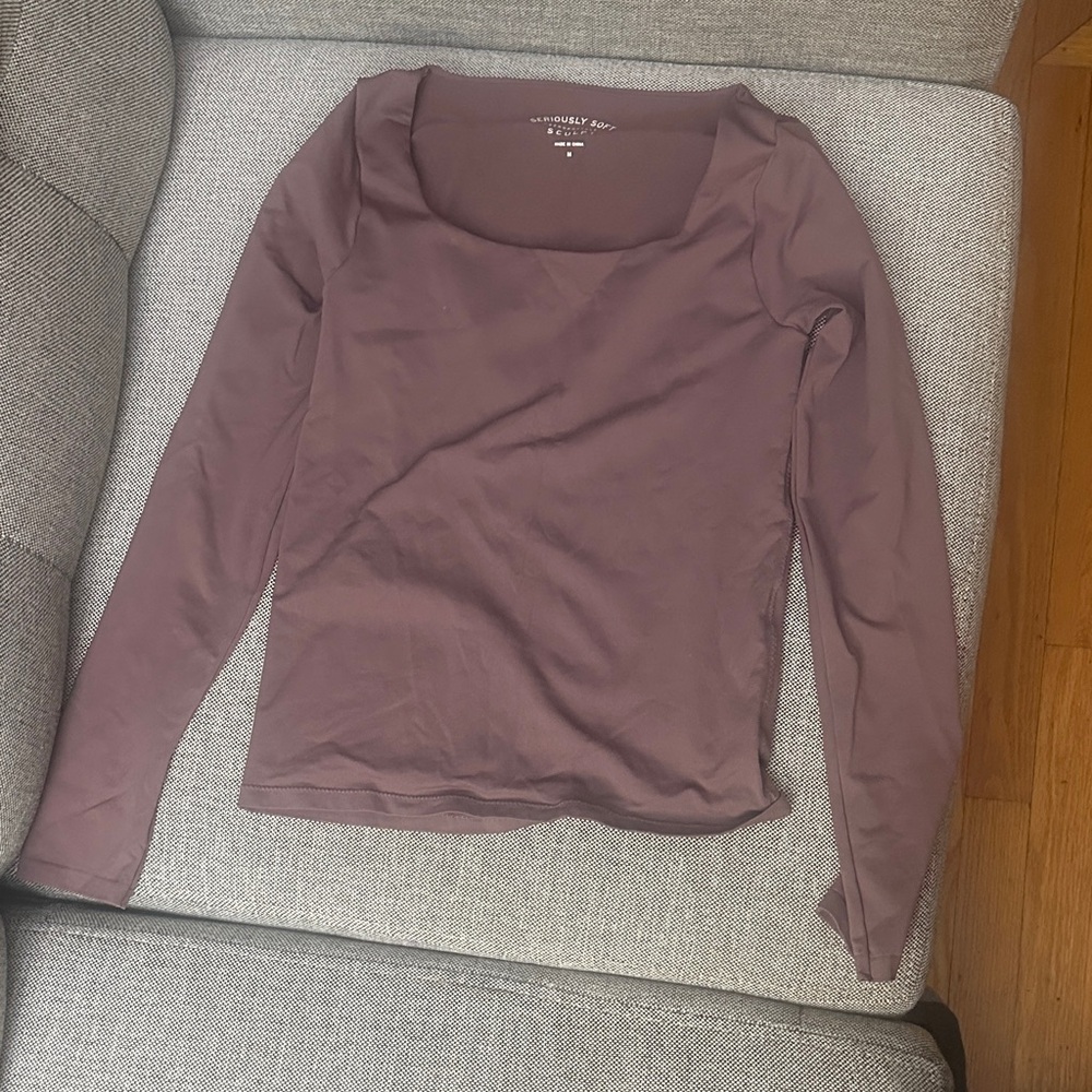 Aeropostale Seriously Soft Sculpt Shirt in Mauve Medium